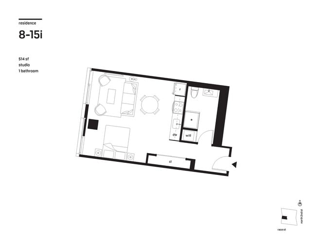 Studio 514 sq ft - Bridge
