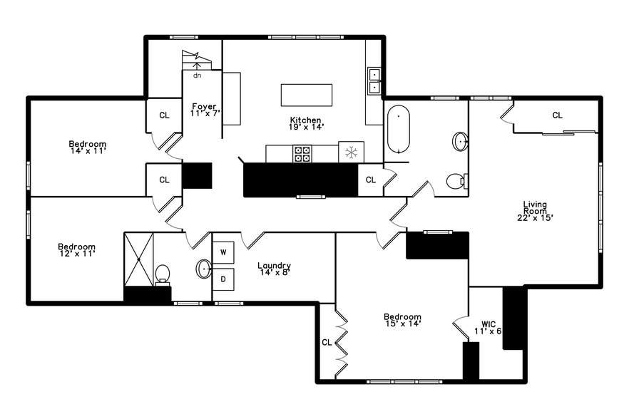 Floor Plan of interior space - 1228 Forest Ave