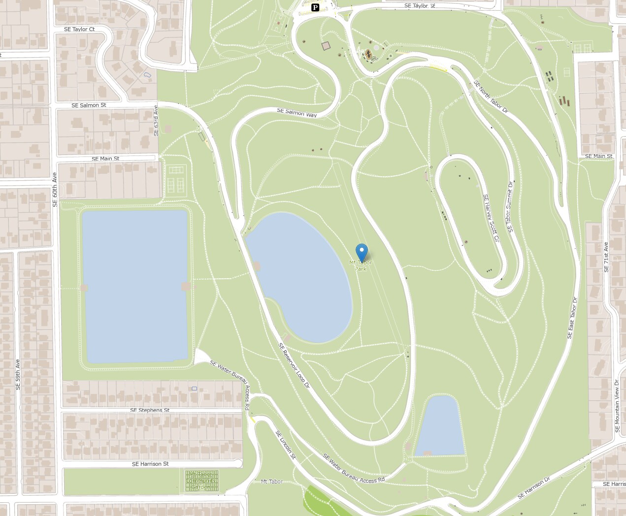 Mt Tabor park map - 5427 SE Tibbetts St