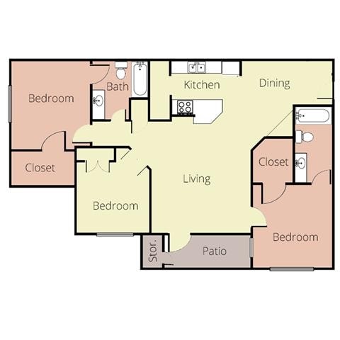 3BR/2BA - Pine Tree Apartments