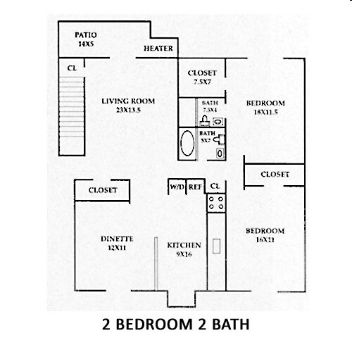2BR/2BA - Countryside Apartments