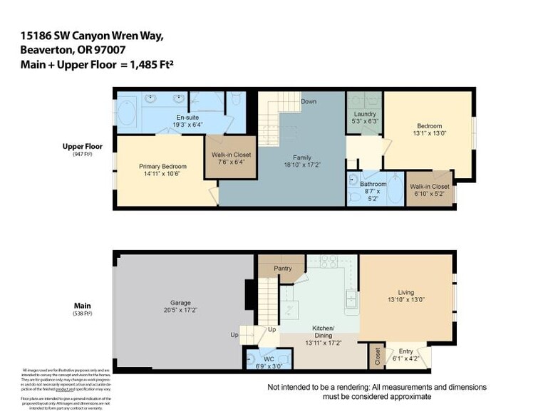 Upper & Lower Floorplan - 15186 SW Canyon Wren Way