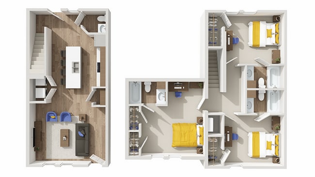 C3: 3BD | 3.5BA | 1395 SF - The Avenue at Orono Apartments