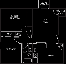 2BR/BA - Glen Arbor Apartments