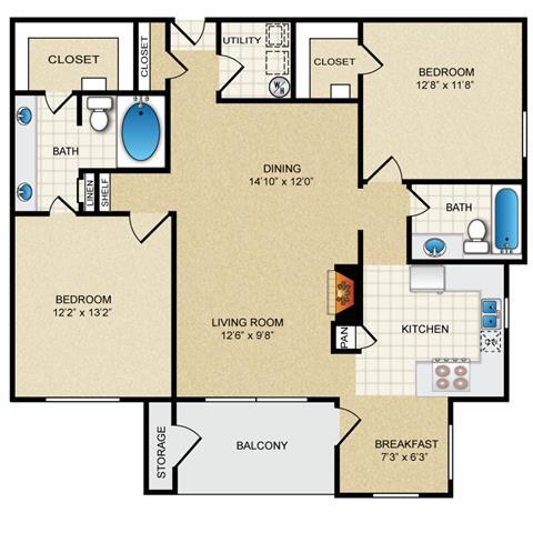 Floorplan - The Clairborne Apartment Homes