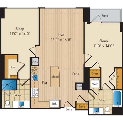 Floorplan - Flats 130 at Constitution Square