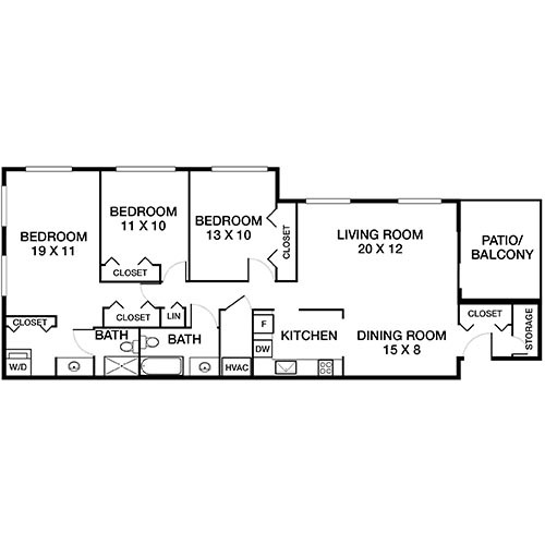 Floorplan - Willow Bend Apartments