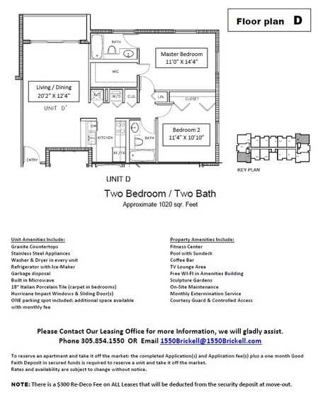 2b/2b layout D - 1550 Brickell Ave