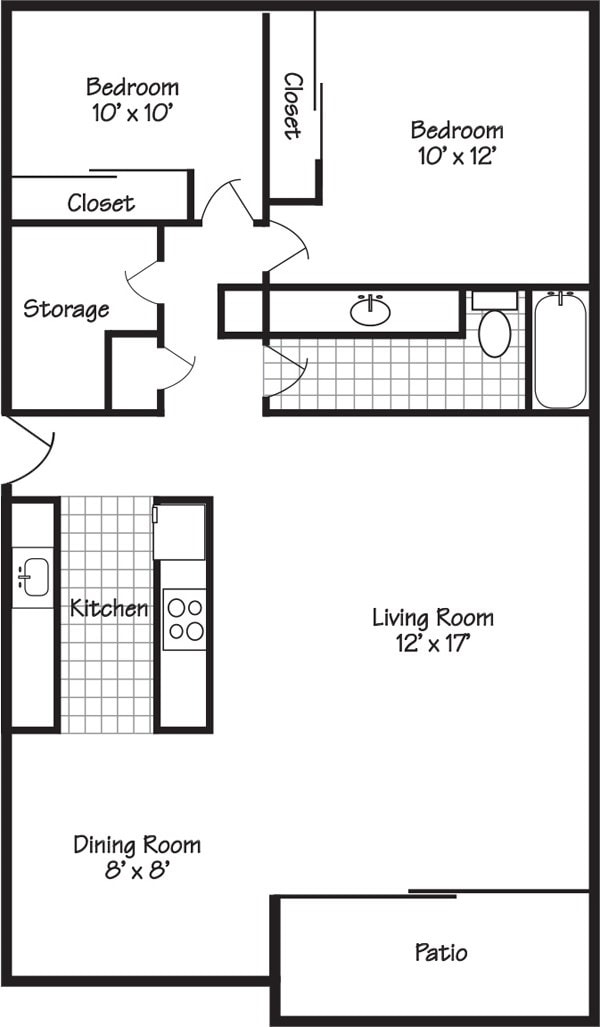 2BD/1BA - Forest Ridge Apartments