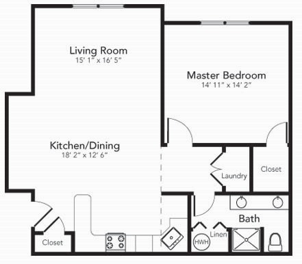 1BR/1BA - Hawk's View