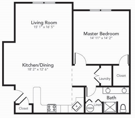 1BR/1BA - Hawk's View