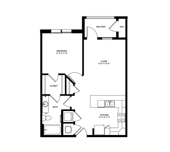 Floorplan - The Flats Exchange on Erwin Apartments