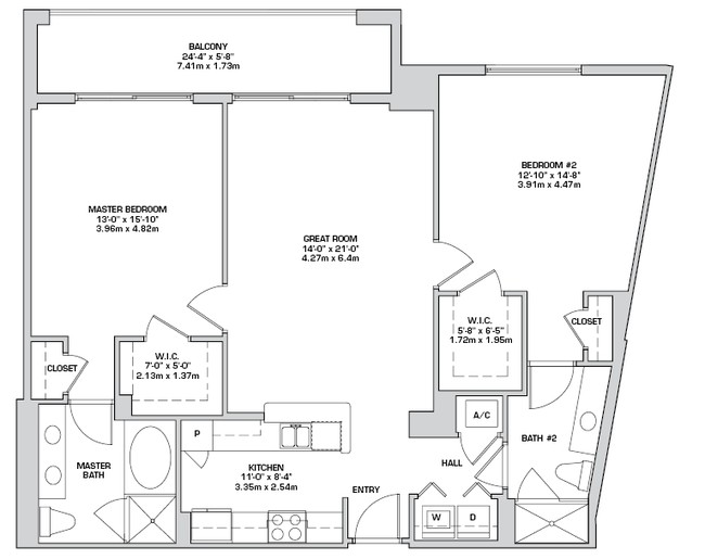 2BR/2BA - City Place South Tower