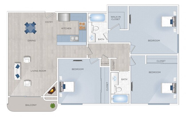 Floorplan - Toluca Terrace Apts.