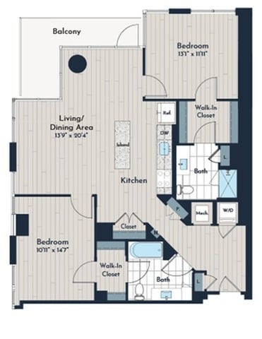 2B-2a Floor Plan - Meridian 2250 at Eisenhower Station