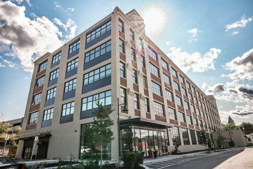 Lofts on the Levee - Exterior photo from Upper Falls Rd - Lofts on the Levee