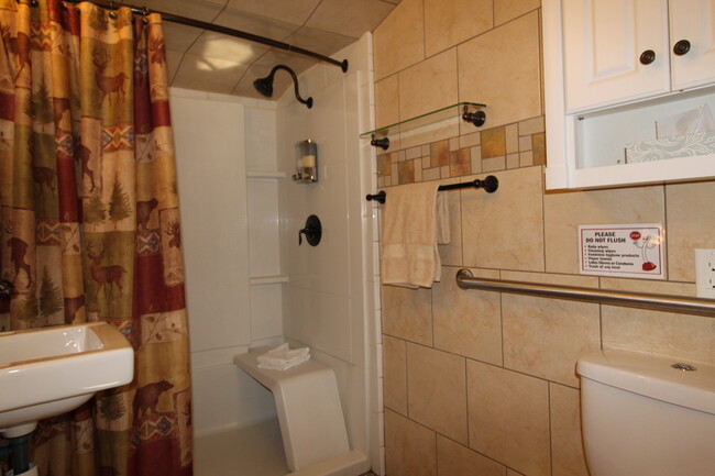 Fully tiled bath with heated floor and Jack-and-Jill shower - 133 Cliffside Cir