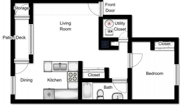 One Bedroom A - Mountain View