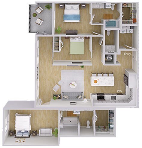 Floorplan - Foster on the Park Apartments