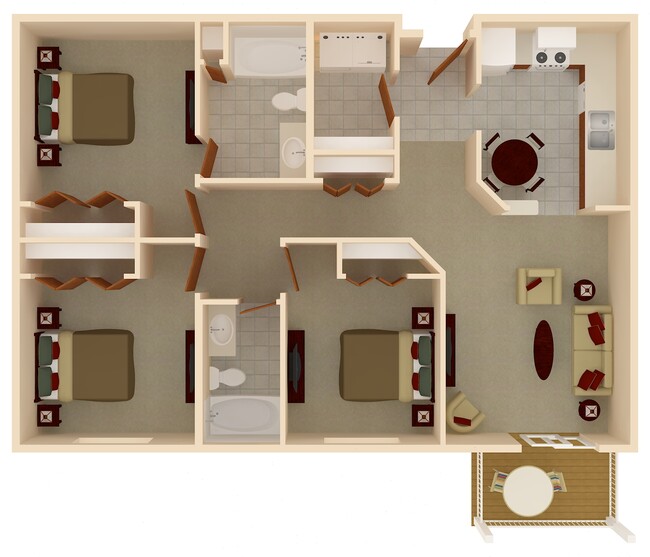 Floorplan - Amber Fields Apartments