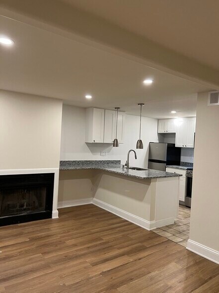 Kitchen bar and fireplace - 1735 1/2 T St NW