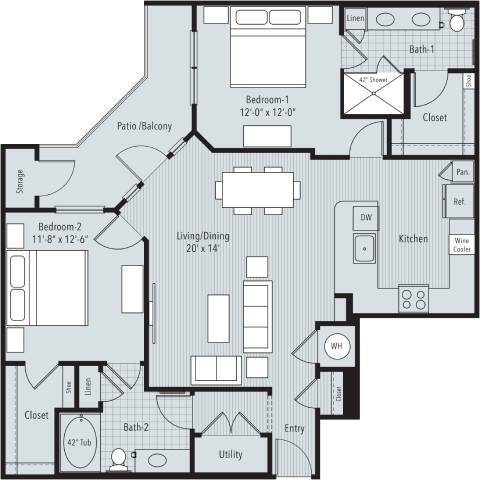 Floorplan - 46 Penn Apartment Homes