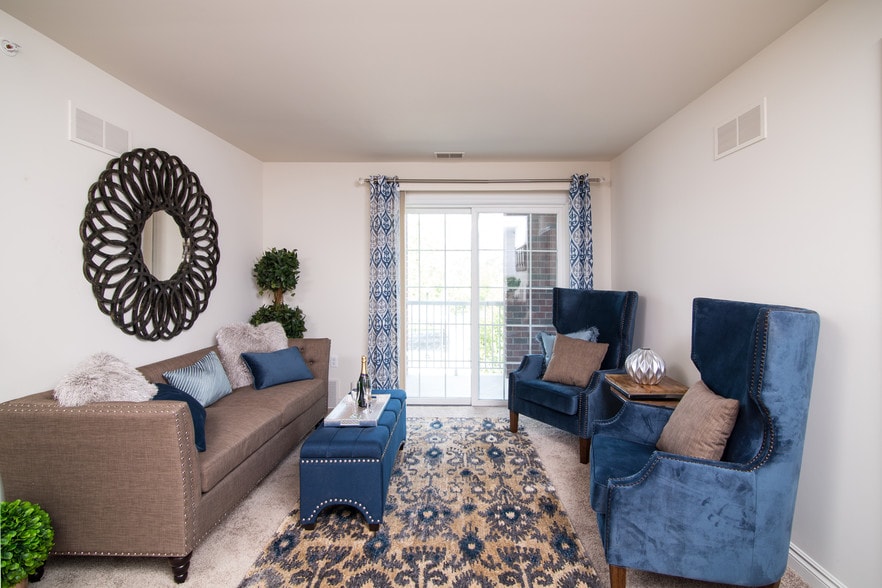 2B/2B - Living Room - Shelby Park Manor Apts - 55 & OVER