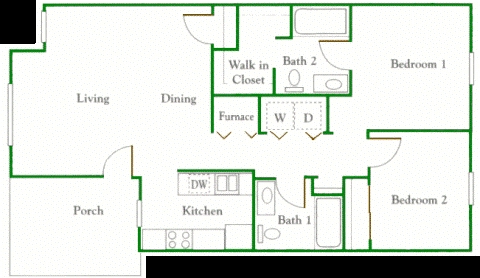 2BR/2BA - Summerset Apartments