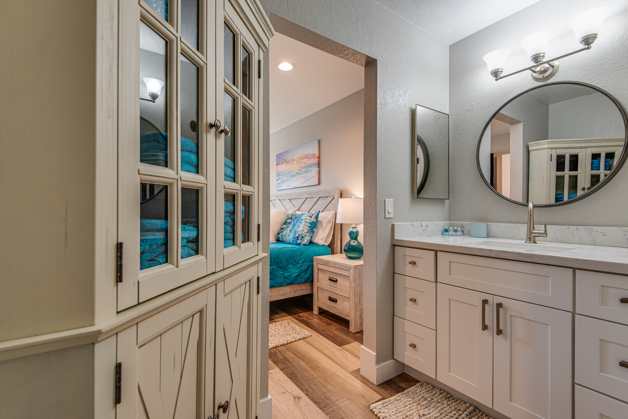 King Vanity area with Towel cabinet - 4150 E Cactus Rd