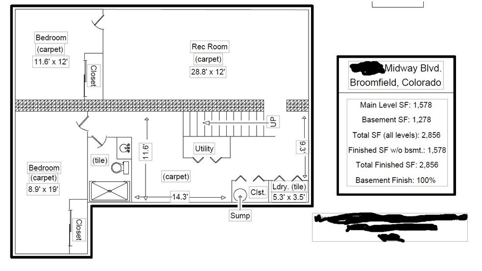 Downstairs Floor Plan - 165 W Midway Blvd