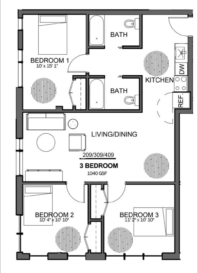 Floorplan - Walter Huntington Apartments