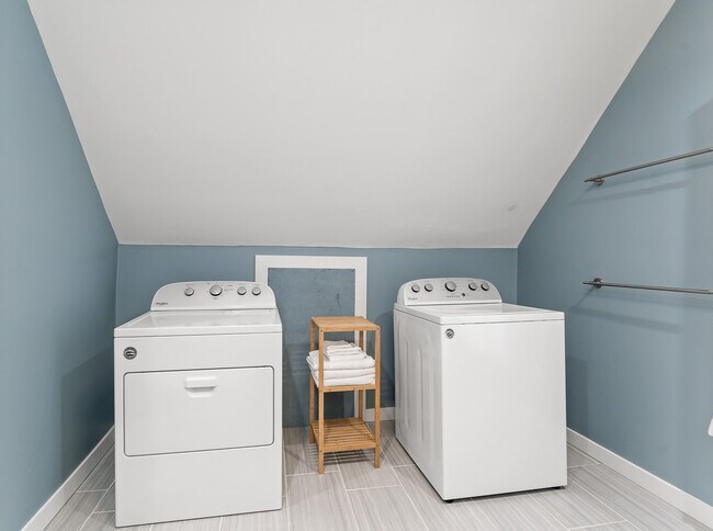 Washer and dryer in upstairs bathroom - 1110 W Grand Ave