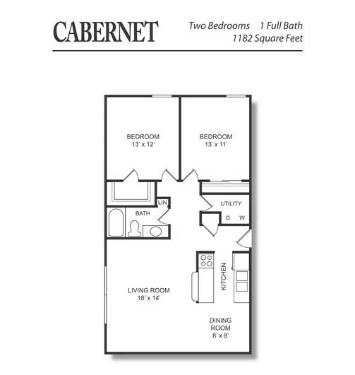Chateau Floor Plan - Cabernet 1182 sq. ft..jpg - Chateau in the Woods