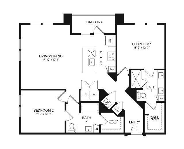 B2 | 2 bed 2 bath | 1247 sq ft - Album Mansfield 55+ Active Adult Apartment Homes