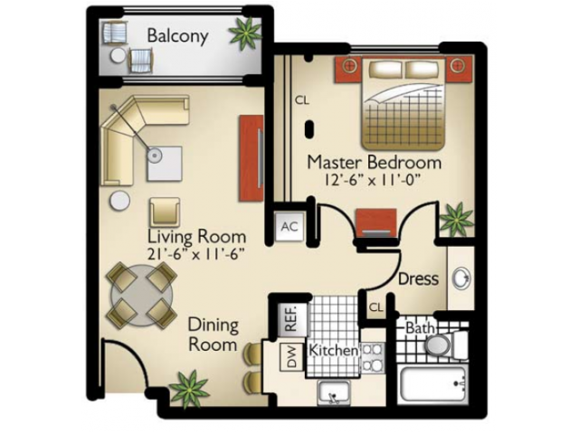 Model 1-1 - International Club Apartments
