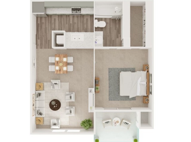 One Bed One Bath 518 Square Feet - 5Fifty Apartments