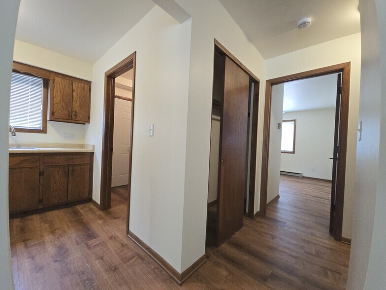 Kitchen, laundry, hall, bdrm from Livingrm - 131 Maple Ave S