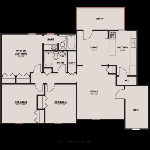 Unit 3×2 DEN - Centre at Peachtree Corners