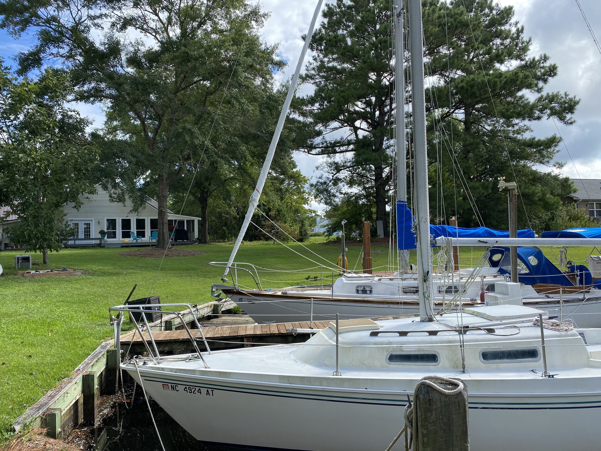 Sailboat at our dock - 6002 Stern Ct