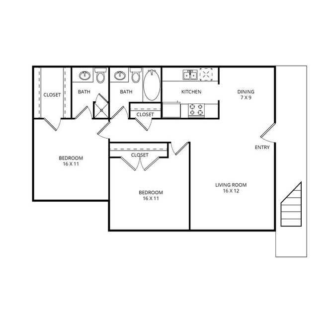 2 Bedroom / 1.5 Bath / 897 Sq.Ft. - Forest Gardens Apartments