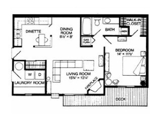1BR 1BA - Walnut Trails Townhome Apartments