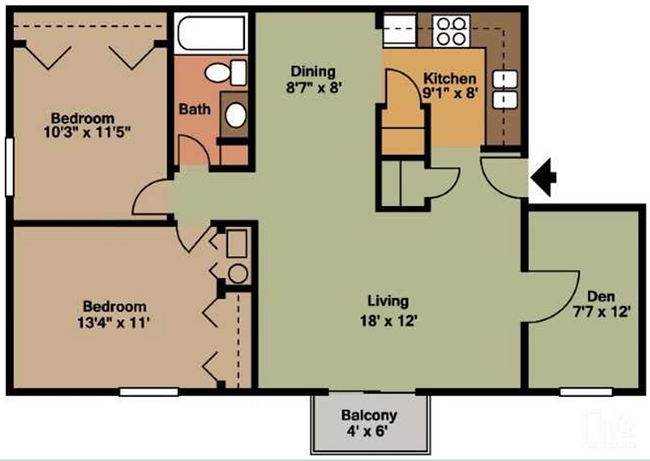 Floorplan - Abbey Lane Apartments