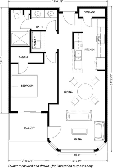Floorplan with possible furniture placement - 435 W Rio Salado Pky