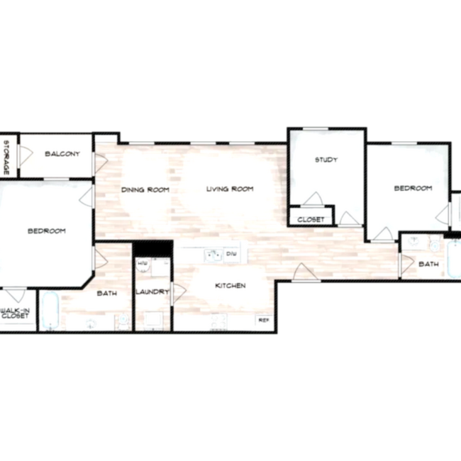 2x2, 1,144 SqFt - Summit at Hirsch Road