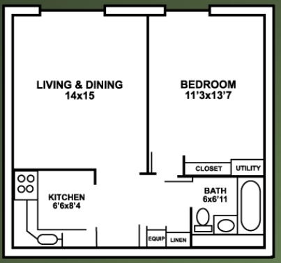 1BR/1BA - Dunn Tower I