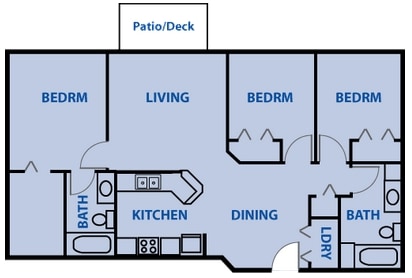 3BR/2BA - Sorrento I & II Apartments