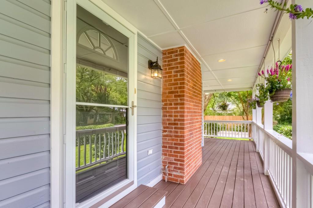 View of wrap around porch from front door - 408 Woodland Shores Rd