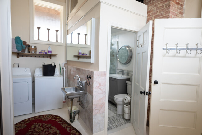 laundry room and bathroom - 440 Shore Rd