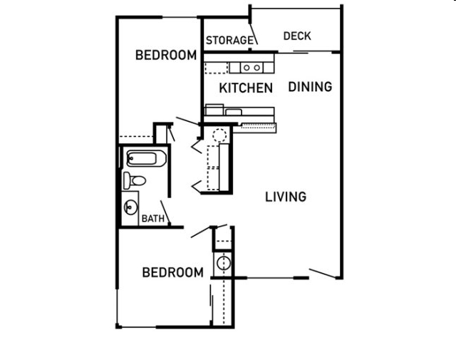 2BR/1BA - Hathaway Court Apartments