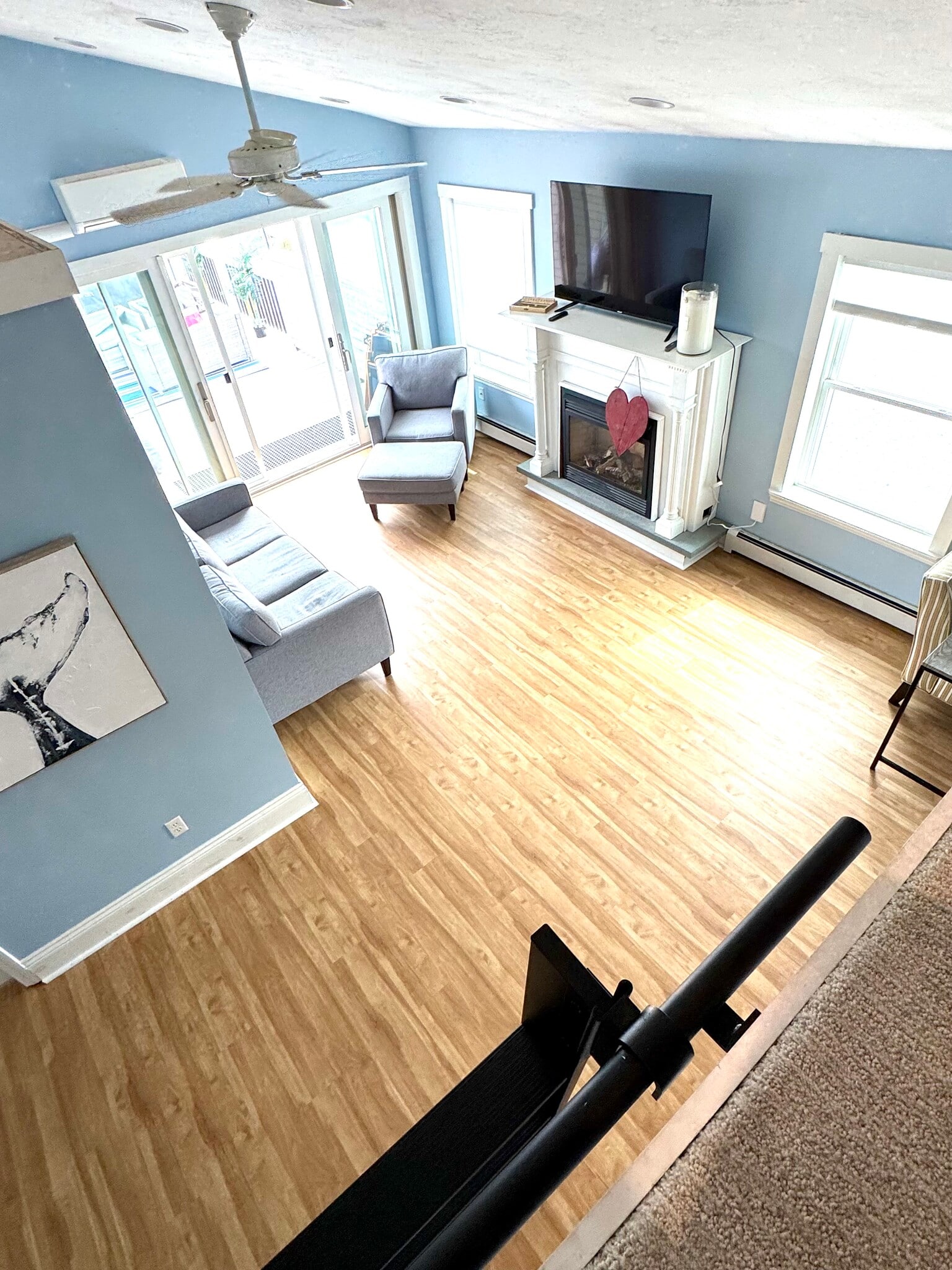 View from loft to living room. - 128 Atlantic Ave